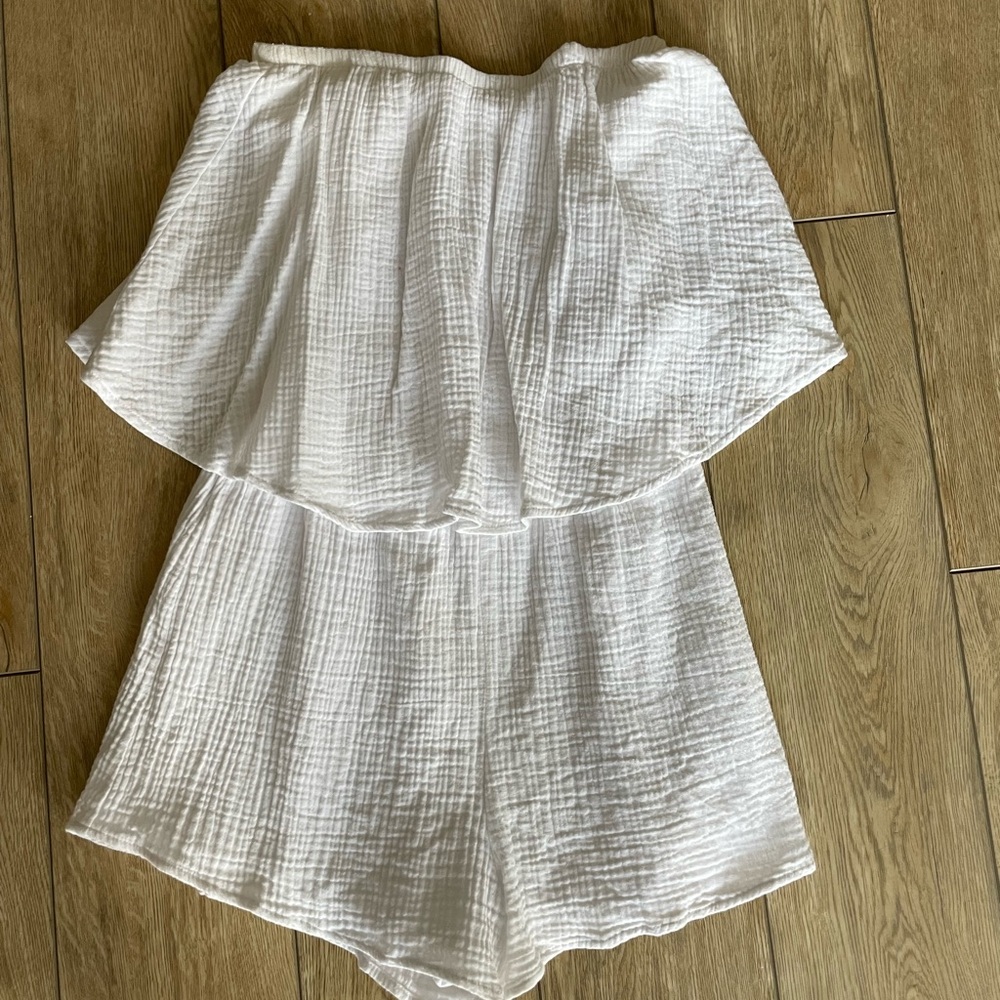 Show Me Your MuMu White Strapless Romper